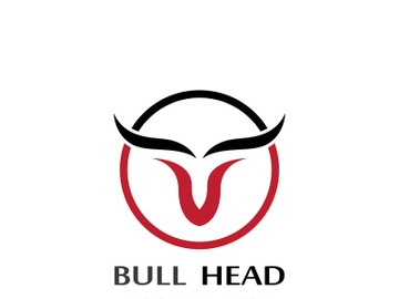 Retro vintage bull head horns logo. preview picture