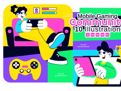 10 Mobile Gaming Community Illustration