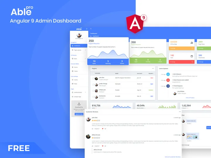 Able Pro Angular admin template Free