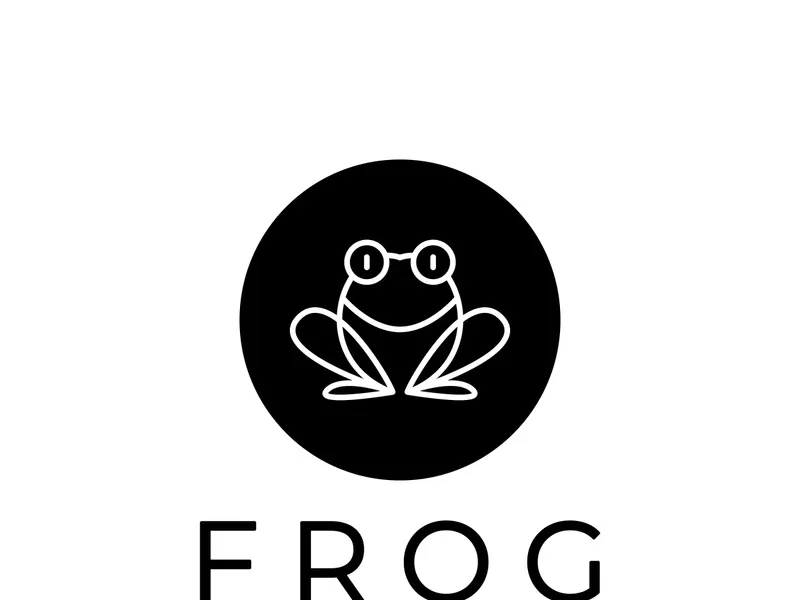 template desain vektor logo katak sederhana