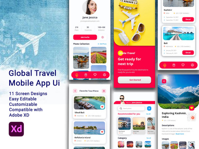 Global Travel Mobile App Ui