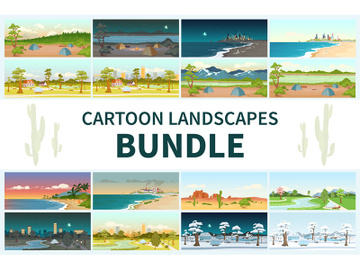 Cartoon landscapes bundle preview picture