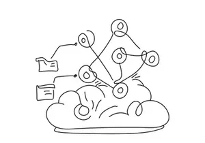 Flat Illustration Outline Intelligence AI