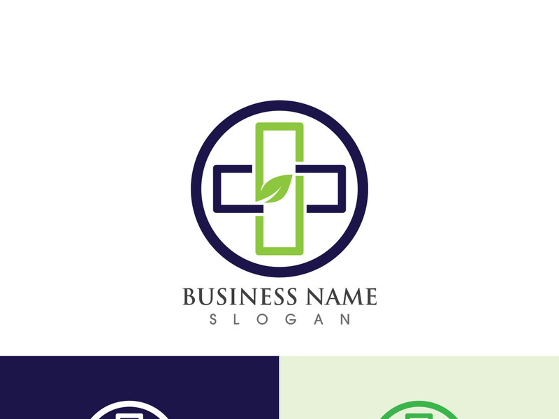 hospital logo and symbol Template, Green logo vector