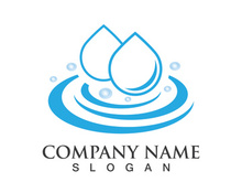 Blue water drop vector logo icon illustration images