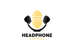 Headset Logo Design Simple Headset Gamer Illustration Template