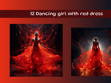 Dancing girl with red dress preview picture