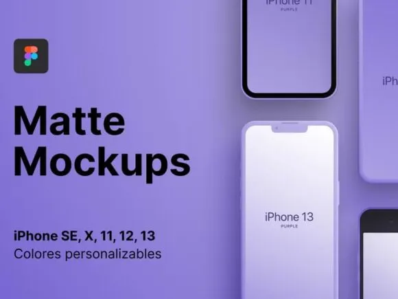 Matte iPhone Mockups for Figma