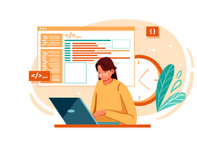 Developer coding website Illustration concept