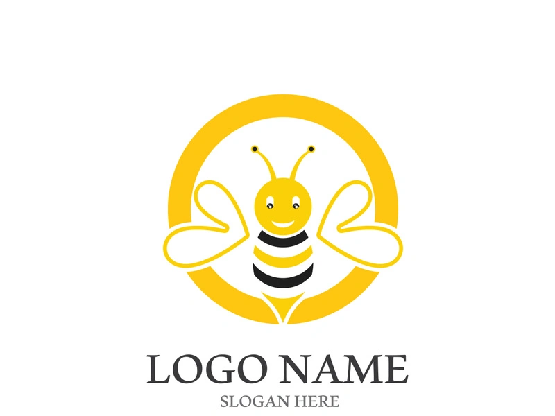 Bee logo vector icon illustration design