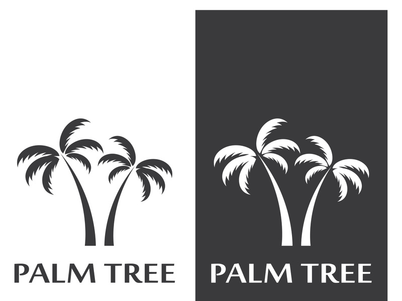 Summer palm tree logo design.