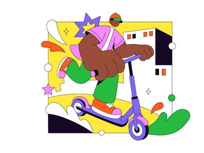 4 Scooter Vector Illustration