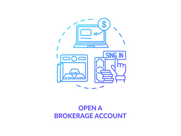 Opening brokerage account concept icon preview picture
