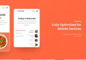 Foodology Website Landing Page UI Kit - Figma