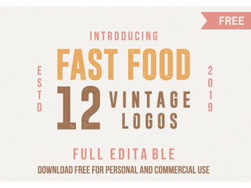 FREE Fast Food vintage logo preview picture