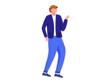 Dancing young man flat vector illustration preview picture