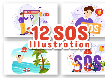 12 SOS Message Emergency Illustration preview picture