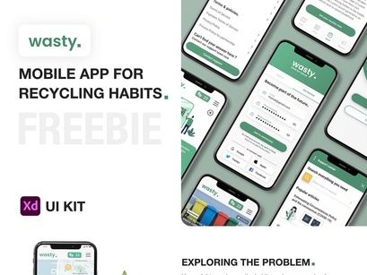 Wasty Mobile App UI KIT - XD