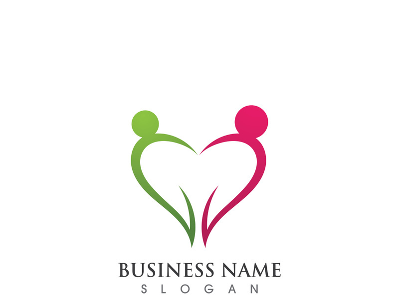 Family Love care  logo Vector icon illustration design