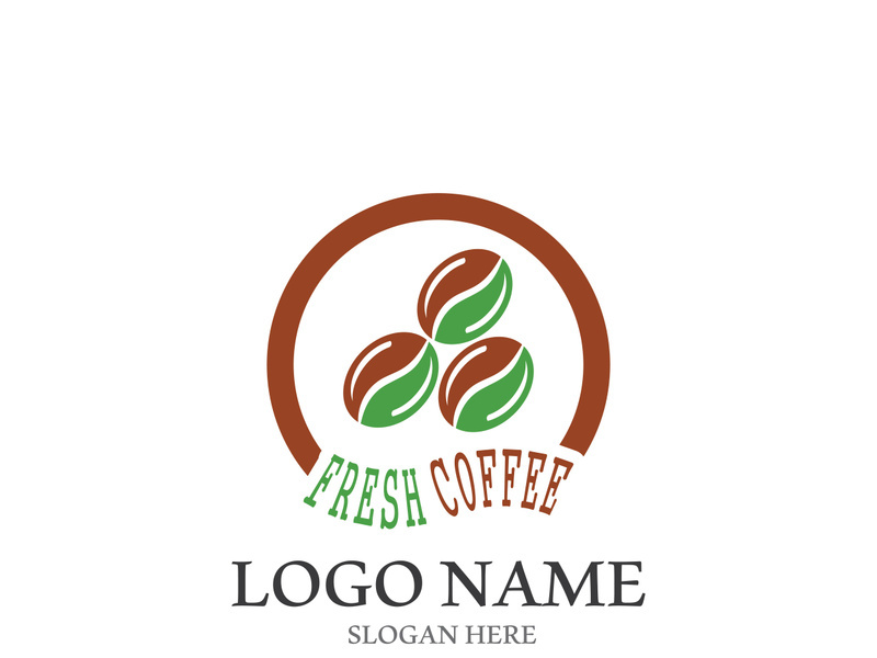 Coffee bean icon vector illustration template
