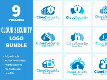 9 Cloud Security Logo Bundle preview picture