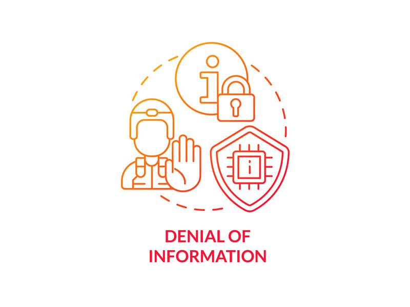 Denial of information red gradient concept icon