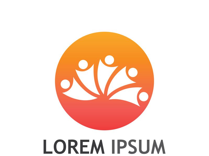 Community of people logo design with creative idea.