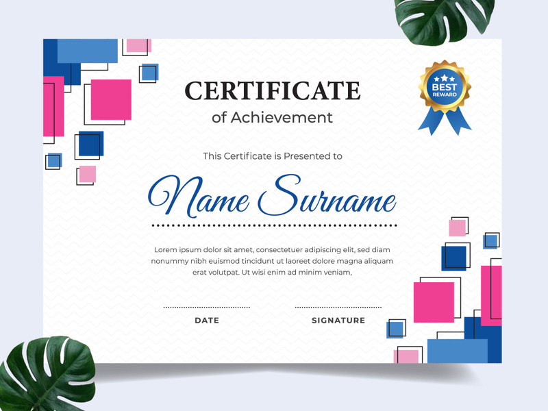 Modern certificate design template