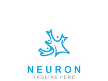 Neuron logo or nerve cell healthy abstract molecule illustration