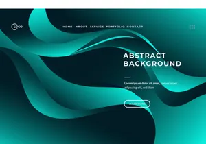 3D Abstract Background Green Wavy