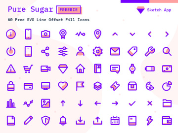 Pure Sugar: Free set of 60 SVG icons preview picture