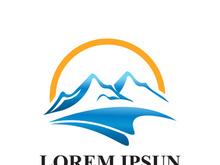 Mountain icon logo template vector illustration design