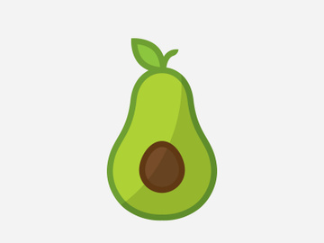 Avocado fruit logo template, healthy food symbols preview picture