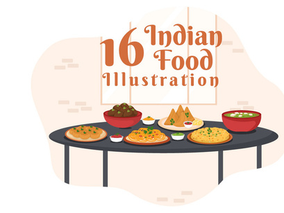 13 Indian Food Illustration