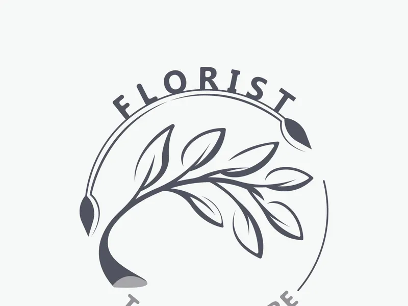 Florist-Logo schöne florale Blatt- und Blumen-Vektorgrafik, Icon-Grafikdekoration für Geschäfts-, Hochzeits- und Business-Templates