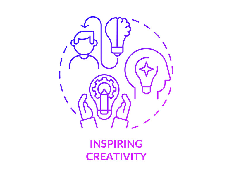 Inspiring creativity purple gradient concept icon