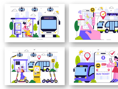 10 Smart Public Transport System Illustration