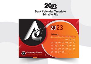 2023 Desk Calendar Template - Editable File