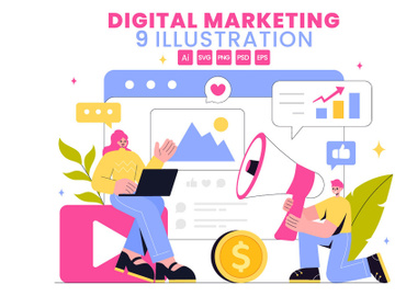 9 Digital Marketing Strategy Illustration preview picture