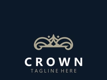 Premium style crown logo vintage abstract symbol. Royal king icon. Modern luxury brand element sign. Vector illustration