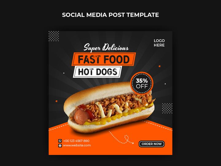 Food social media post template
