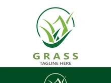 Grass logo image plant nature logo design template vector