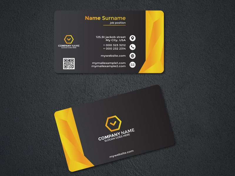 business card gold design