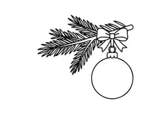 Elegant Christmas wreath ornament with pine branches and decorative bow for festive holiday decor