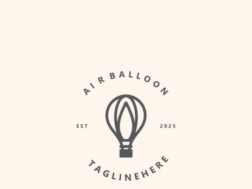 Air balloon logo creative design air transport symbol template simple illustration preview picture