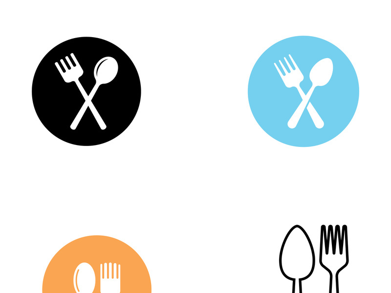 Creative spoon and fork logo.