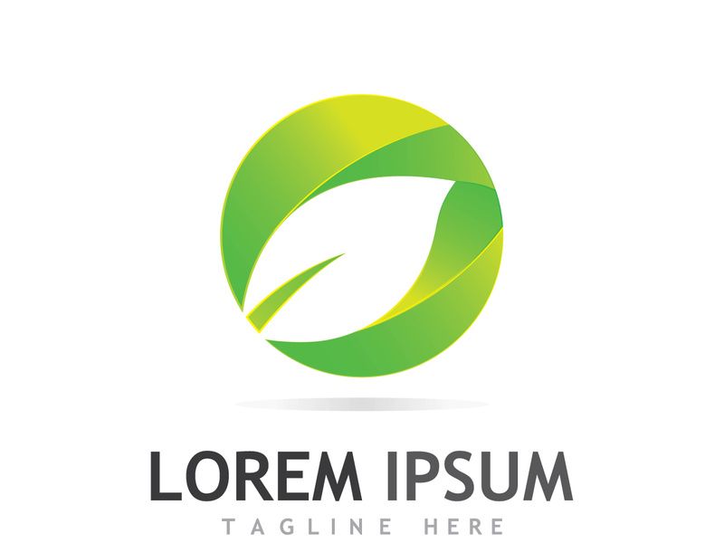 Colorful natural leaf logo design.