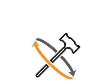 Judge hammer logo and symbol vector preview picture