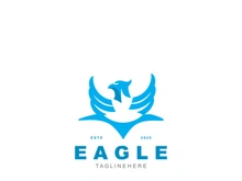 Eagle Logo minimalist style design template. Falcon Logotype Emblem identity