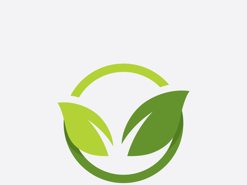 Green leaf ecological element vector icon logo